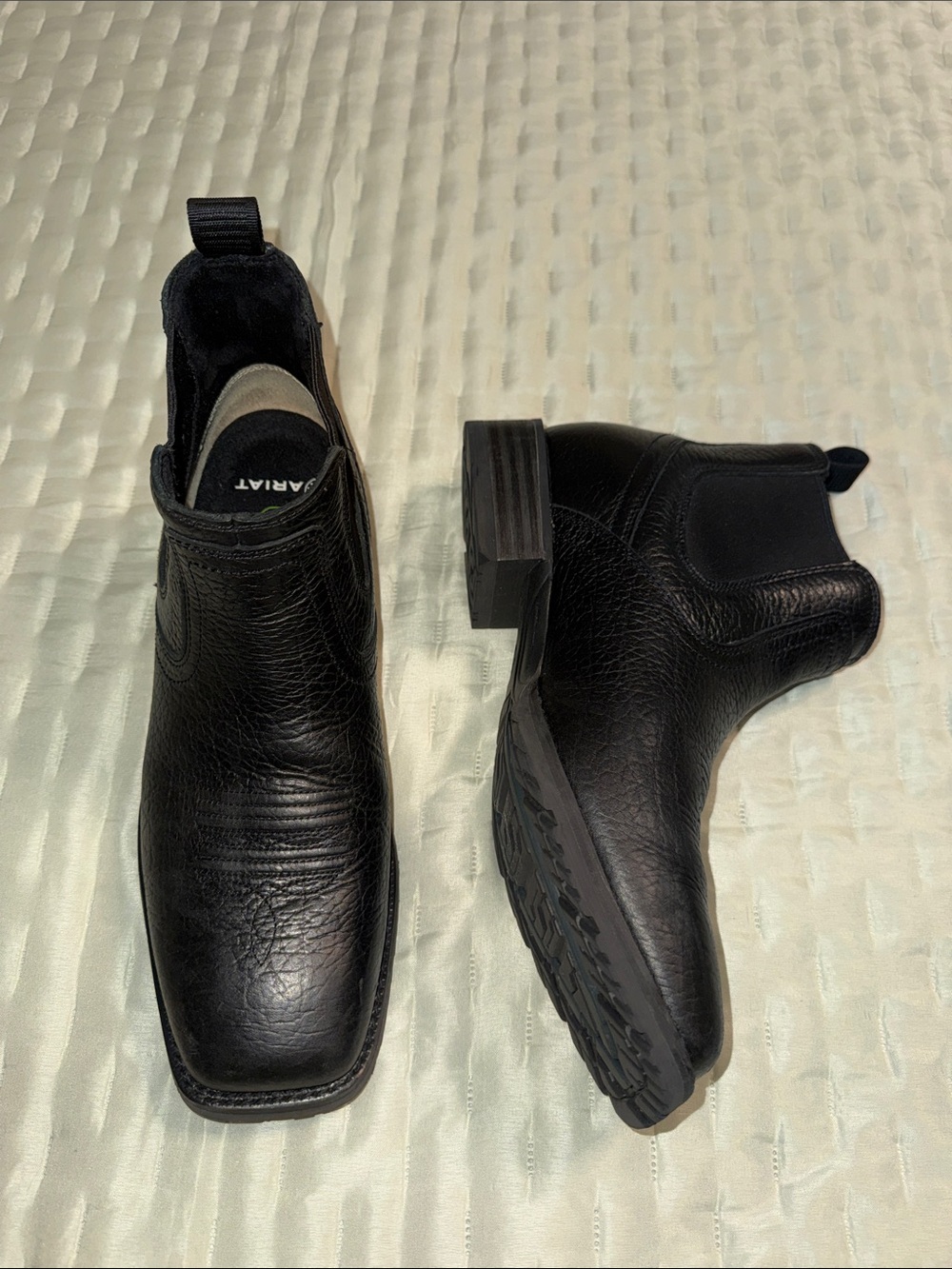 Ariat Hybrid Low Boy wide square Toe Chelsea Boots Black slip resistant 11D
